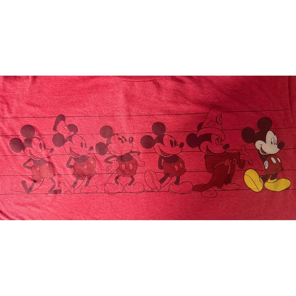 Disney Store Mickey Mouse Evolution Red Heather Graphic Tee Shirt 2XL